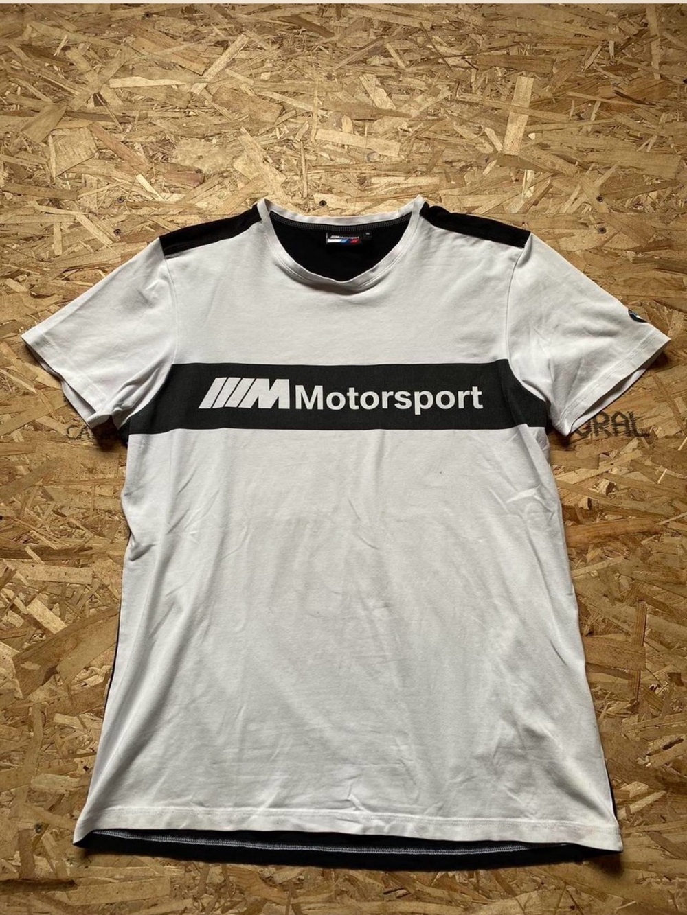 BMW Motorsport White Tee with Black Chest Panel